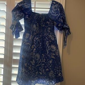 Sugarlips Navy Smocked Top